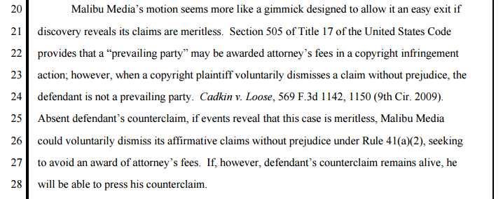 (Judge Alsup denying dismissal of Def's counter-claim)